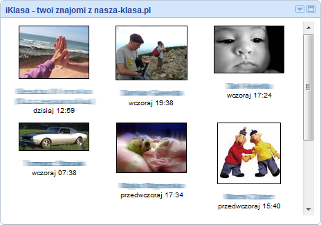 iKlasa - gadżet dla iGoogle pokazujący ostatnio dodane fotki znajomych